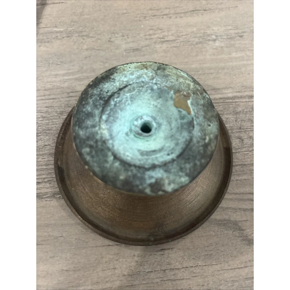 Antique Brass Round Large Door Handle W/Roman Greek Lady Face Engraved
